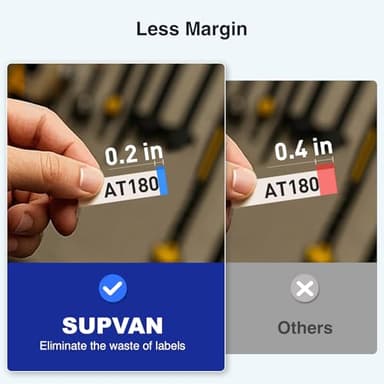 SUPVAN E11 Bluetooth Label Maker Machine with 4 Tapes, Support Keyboard & App with 40 Fonts and 450+ Icons, Rechargeable Inkless Labeler for Home, Kitchen, Office, School Organization, Black - Image 4
