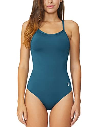 baleaf Women's Athletic Training Adjustable Strap One Piece Swimsuit Swimwear Bathing Suit Steel Blue 34/Small - Image 1