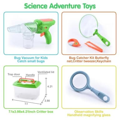 PLAY Bug Catcher Kit,Outdoor Toys for Kids Ages 4-8 8-12,Bug Catcher Vacuum with Critter Habitat Case,Butterfly net,Magnifying Glass,Toddler Outside Toys for 3 4 5 6 7 8+ Year Old Boys Birthday Gift - Image 3