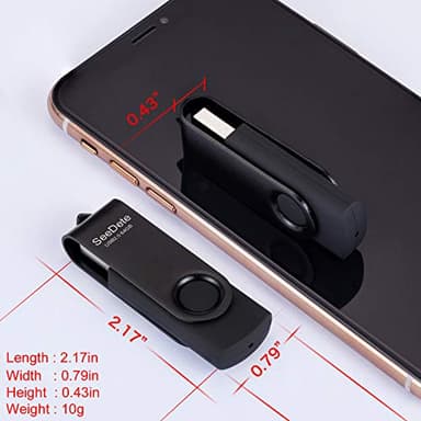 SeeDete 64GB USB Flash Drives, USB Stick, Thumb Drive Rotated Design, Memory Stick with LED Light for External Storage and Backup Data, Jump Drive, 3 Pack 64GB (3 Colors: Black Red Blue) - Image 4