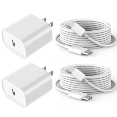 Fast Charging for iPhone 17 16 15 Charger,2Pack 20W USBC Wall Charger Travel Plug Block Phone 16e Charging Cable for iPhone 17 Air/17 Pro/17 Pro Max/16 Pro/16 Pro Max/16 Plus/15/15 Pro/15 Pro Max/iPad - Image 1