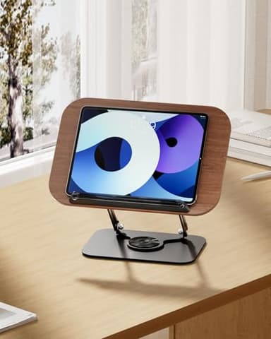 Viozon Book Stand for Reading,Book Holder, Height&Angle Adjustable, 360° Rotating Base, Foldable and Portable, Lightweight for Office, Kitchen, School Textbook, Recipe, Magazine,Kindle,Tablet DW - Image 6