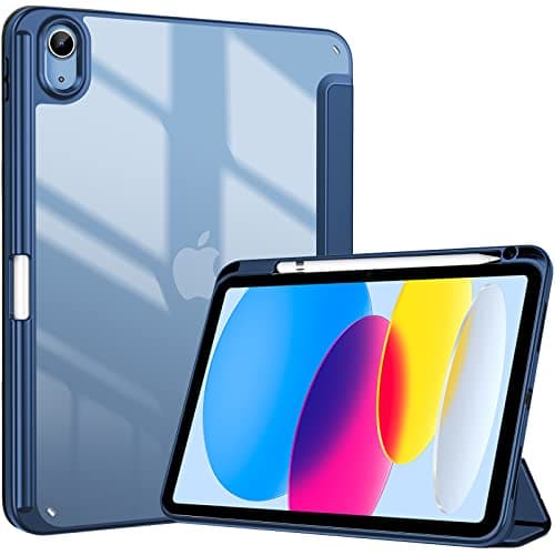 ProCase for iPad (A16) 11th Generation 11 Inch 2025/10th Generation 10.9 Inch 2022 Case with Pencil Holder, Hybrid iPad 11 10 Case with Clear Back, Supports Auto Wake/Sleep -Navy - Image 1