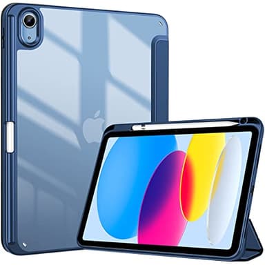 ProCase for iPad (A16) 11th Generation 11 Inch 2025/10th Generation 10.9 Inch 2022 Case with Pencil Holder, Hybrid iPad 11 10 Case with Clear Back, Supports Auto Wake/Sleep -Navy - Image 1