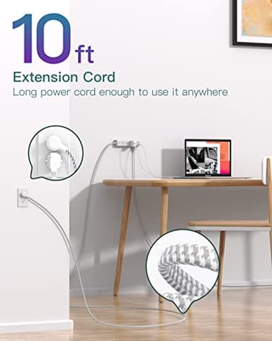 Surge Protector Power Strip - 10 FT Extension Cord, Power Strip with 12 Widely AC Outlet 3 USB, Flat Plug, Wall Mount Overload Protection, 1050J, Desk Charging Station for Home Office, ETL Listed - Image 3