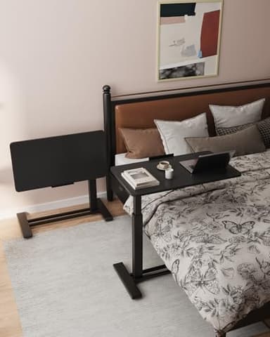 FLEXISPOT Mobile Standing Desk with Wheels Pneumatic Laptop Desk Rolling Computer Cart Movable Height Adjustable Small Sit Stand Desk Computer Workstations Home Use(31.5" W x 15.7" D, Black) - Image 8