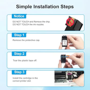 Adoccur 61XL Ink Cartridge Replacement for HP Ink 61 for HP 61 Ink Works with HP Envy 4500 5530 5534 4502 Deskjet 1000 1010 2540 3000 3510 Officejet 4630 4635 Printer (2 Pack) - Image 9