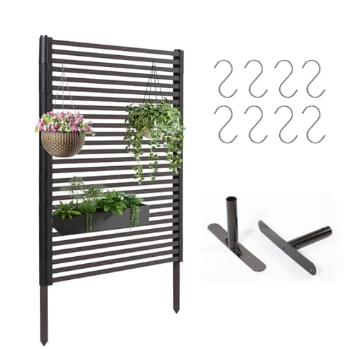 Outdoor Privacy Screens - Length: 43in, Height: 59in, Fence Privacy Screen, Freestanding Horizontal Fence, Metal Material, Anti-Corrosion and Weatherproof, Suitable for Outdoor Garden Courtyard