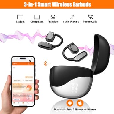 AI Translation Earbuds Real Time for iPhone and Android, 144 Language Translator Earbuds 3-in-1 Translating Headphones Audifonos Traductores Translator Device for Travel Business Learning - Image 4