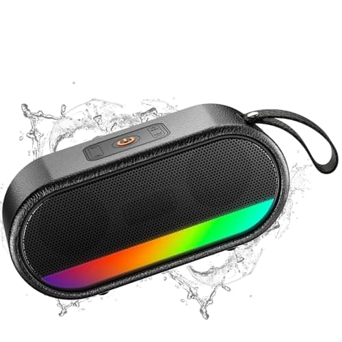 Portable Bluetooth Speaker with LED Lights, 24W Loud Sound Punchy Bass, Portable Wireless Up to 10H Playtime, Built-in Mic Bluetooth 5.3, IPX6 Waterproof Wireless Speaker for Home/Outdoor/Party/Beach