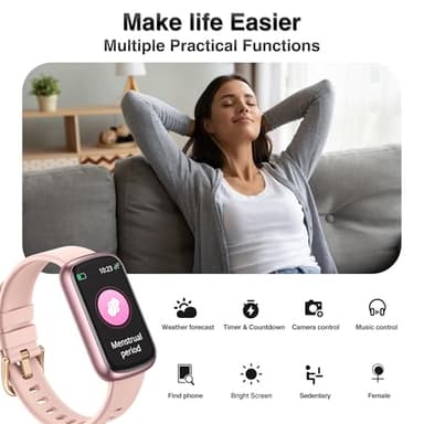 Fitness Tracker, Health Smart Watches for Women Men with 24/7 Heart Rate/Blood Pressure/Blood Oxygen Monitor, Sleep Tracker, Calories & Pedometer, IP68 Waterproof Activity Trackers for Android&iPhone - Image 4