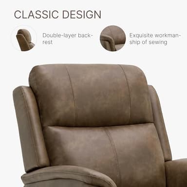 KISLOT Leather Recliner Chair Faux Reclining Sofa Lazy Boy Glider Rocking Function with Armrest for Living Room Bedroom Home Theater Seating - Image 5