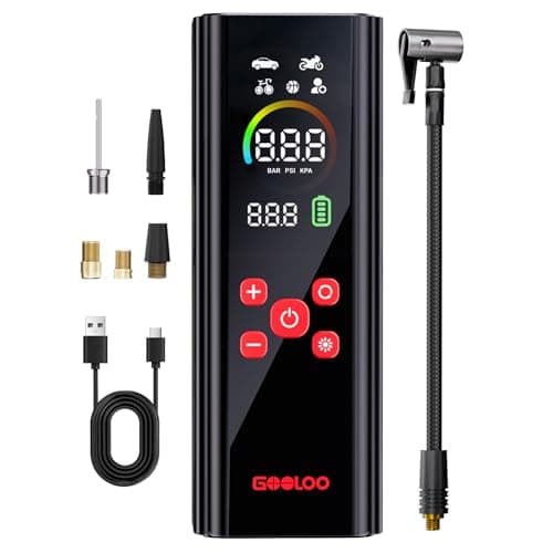 GOOLOO AP150 PRO Tire Inflator Portable Air Compressor, Upgraded UI Color LED Screen & 4X Faster Car Tire Air Pump with Tire Pressure Gauge, 12V Electric Tire Pump with Auto Shut-off for Car,Bike,Ball - Image 1
