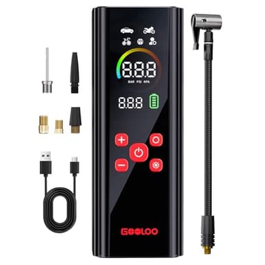 GOOLOO AP150 PRO Tire Inflator Portable Air Compressor, Upgraded UI Color LED Screen & 4X Faster Car Tire Air Pump with Tire Pressure Gauge, 12V Electric Tire Pump with Auto Shut-off for Car,Bike,Ball - Image 1