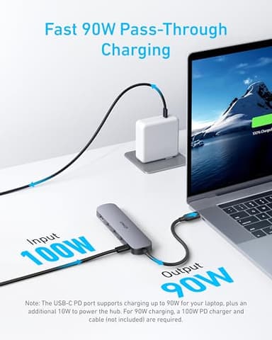 Anker USB C Hub, 5-in-1 USB Hub for Laptops, 4K HDMI Multiport Adapter with 90W Max Power Delivery, USBC & USBA Data Ports USB C Dongle, Compact for MacBook, Dell, and More (Charger Not Included) - Image 3