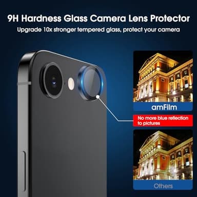 amFilm Auto-Alignment OneTouch for iPhone 16e [6.1''] Screen Protector + Camera Lens Protector, Tempered Glass, 30 Seconds Installation, Bubble Free, Case Friendly, Anti-Scratch [2+2 Pack] - Image 7