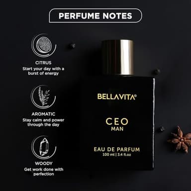 BellaVita Luxury CEO Man Perfume for Men (3.38 fl.oz) | Long-Lasting Men's Perfume with Lemon, Lavender, Tonka Vetiver & Moss Fragrance for Man | CEO Parfum for Men | Vegan & Cruelty-Free Fragrance - Image 4