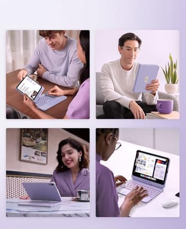 GreenLaw Keyboard Case for iPad mini 7(2024) & Mini 6 (2021) 8.3", Smart Touchpad, 7 Color Backlit, Type-C Rechargeable, 360° Rotate Keyboard Case for iPad mini 7th/6th Generation, Purple - Image 5