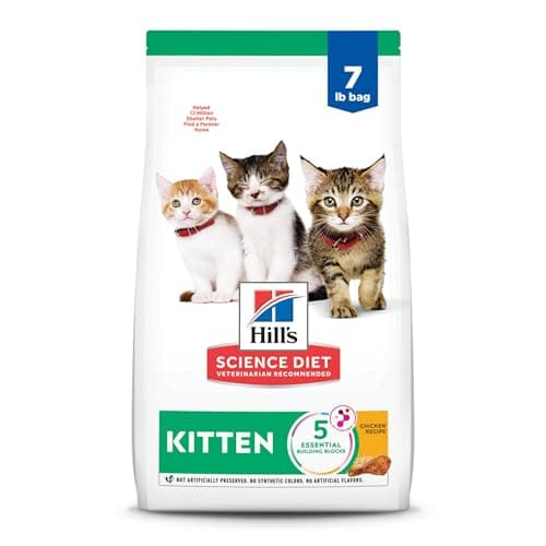 Hill's Science Diet Kitten, Kitten Premium Nutrition, Dry Cat Food, Chicken Recipe, 7 lb Bag - Image 1