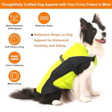 Warm Dog Winter Coat, Gimilife Dog Cold Weather Coats Waterproof Apparel Clothes Pet Jacket Padded Vest Outfit for Small Medium Large Dogs - Image 2