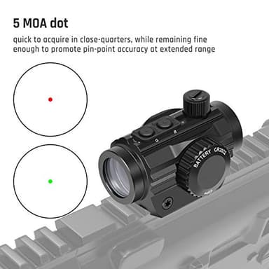 Feyachi RDS-36 1x22mm 5 MOA Red & Green Dot Sight Red & Green Dot Scope with 0.83” Riser Mount Absolute Co-Witness Height - Image 3