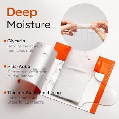 Modelones Nail Polish Remover Pads, Acetone Nail Polish Remover Wipes 50 PCS Professional Individually Wrapped Wet Wipes Easily & Quickly Lemon Smell Glycerin Moisturizing Big Size Portable - Image 4