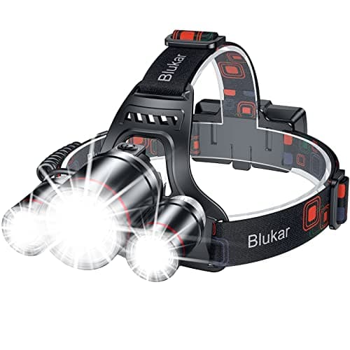 Blukar LED Headlamp, Super Bright Rechargeable Headlight Flashlight - 3 Lights 5 Modes,Zoomable,Spotlight&Floodlight Combination, IPX6 Waterproof, 20+Hrs Runtime for Running,Hiking,Camping etc. - Image 1