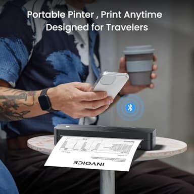 TATTMUSE Portable Printers Wireless for Travel, Inkless Printer for Phone & Laptop, Thermal Bluetooth Small Compact Mobile Printer for Home Use, Support 8.5" X 11" US Letter & A4 Size - Image 2