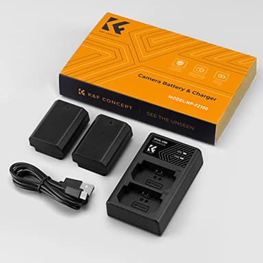 K&F CONCEPT NP-FZ100 2280mAH Battery and Dual Slot Charger Set for Sony A7iii, A7iv, A7C, A6700, A6600, ZV-E1, ZV-E10ii, FX3, FX30, A9, Alpha 9, Alpha 9S, A9S, A7R3, A7R4 Camera Batteries - Image 7