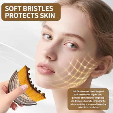 Lymphatic Contour Face Brush,Contour Face Brush for Lymphatic Drainage,Dry Lymphatic Drainage Massager,Ergonomically Designed to Fit The Skin Precisely - Image 3
