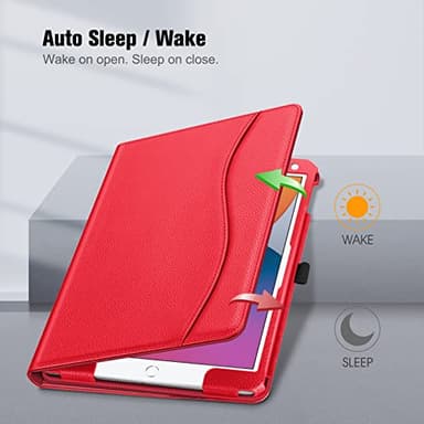 Fintie Case for iPad 9th / 8th / 7th Generation (2021/2020/2019) 10.2 Inch - [Corner Protection] Multi-Angle Viewing Stand Cover with Pocket & Pencil Holder, Auto Sleep Wake, Red - Image 3