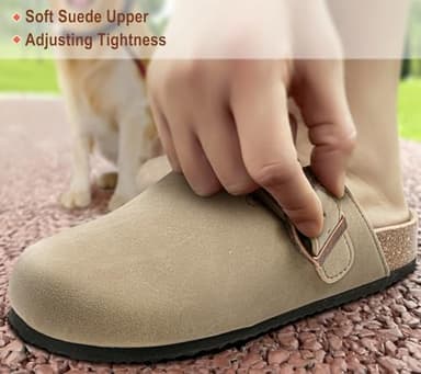 BULLIANT Comfort Clogs Slippers Sandals Nurse Work Shoes Unisex for Men Women with Cushioned Cork-Footbed(Camel-13 Women/11 Men) - Image 5