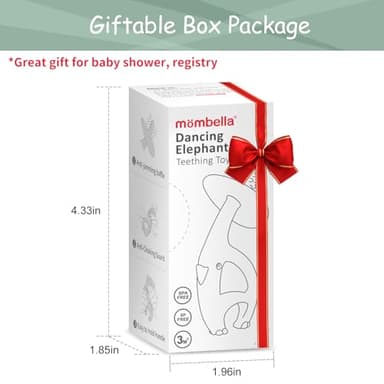 Teething Toys 3 Months Up with Clip Strap, Mombella Elephant Teethers for Babies3 Months+, Soft Silicone Infant Chew Toy, Baby Teething Relief, Ideal Newborn Gifts, Green - Image 7