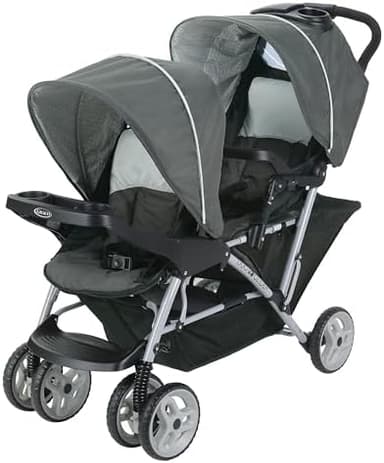Graco DuoGlider Double Stroller | Lightweight Double Stroller with Tandem Seating, Glacier - Image 3