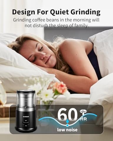 SHARDOR One Touch Coffee Grinder Electric, Spice, Herb, For Coffee Bean Spices and Seeds with 1 Removable Stainless Steel Bowl, Dry Grinder, Black - Image 5