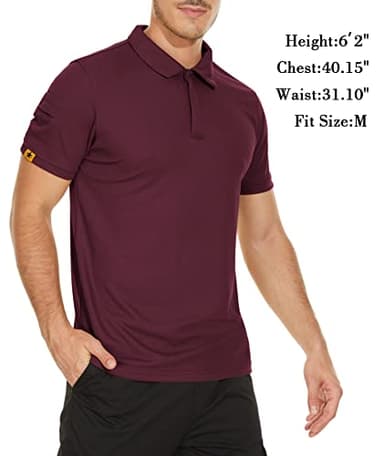V VALANCH Wine Red Polo Shirts for Men Short Sleeve Summer Collared Golf Polo Athletic Shirts - Image 2