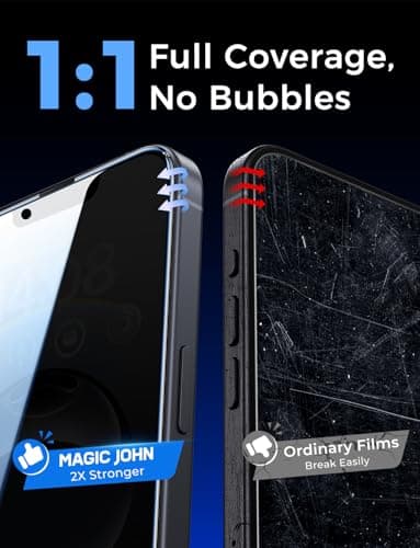 MAGIC JOHN 2 Pack for iPhone 16e 6.1inch Privacy Screen Protector, Tempered Glass Film, Auto Dust-Elimination, Bubble Free, Easy Installation - Image 7