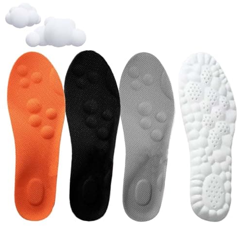 Footstr Insoles for Men Women Kids, 2025 New 4D Cloud Soft Comfort Soles with Arch Support, Elastic Comfort Breathable Memory Massage Insole (3Pair,M10 / W11)