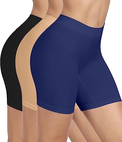 BESTENA 3 Pack Slip Shorts Seamless Smooth Workout Yoga Bike Shorts for Women Under Dresses - Image 1