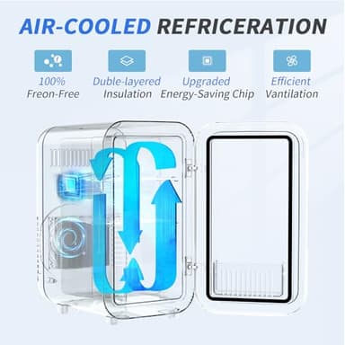 YASHE Mini Fridge, 6 Liter/8 Can 110V AC/DC Portable Thermoelectric Cooler Refrigerators for Bedroom, Skincare, Beverage, Office, Dorm Room and Car, White - Image 7
