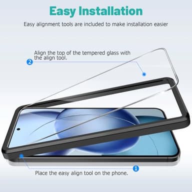 SURFCUZ [4 Pack] Screen Protector For Samsung Galaxy S24 / S25 [Tempered Glass] [Japan Glass with 9H Hardness] Fingerprint unlock with installation frame HD clear Screen Protector - Image 3