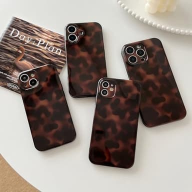 Huahuacase Compatible with for iPhone 15 Pro Case, Tortoise Shell Chic Amber Brown Print Leopard, Classic Soft TPU Protective Shockproof Case for iPhone 15 Pro 6.1 ''Color2 - Image 2