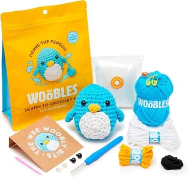 The Woobles Crochet Kit for Beginners - Easy Arts and Crafts Knitting & Crochet Animals Kit As Seen On Shark Tank - Pierre The Penguin - Image 1