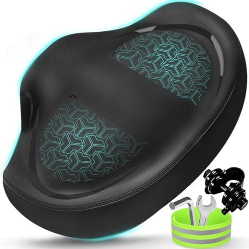 Noseless Bike Seat Cushion for Men & Women - Extra Padding & Comfort Wide Bicycle Seat, Oversized Comfortable Saddle for Peloton Bikes, Exercise Bikes, Electric Bikes, Cruiser Bikes - Image 1