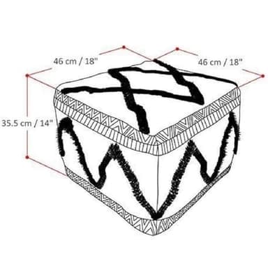 SIMPLIHOME Sweeney Boho Square Pouf in Grey, Natural Handloom Woven Pattern for the Living Room, Bedroom and Kids Room - Image 3