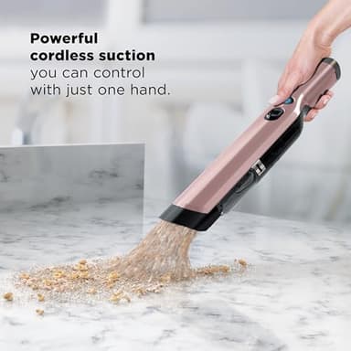 Shark WANDVAC Cordless Hand Vac, Lightweight, Portable at 1.4 lbs., Powerful Suction, Charging Dock, One-Touch Empty for Car & Home, Multi-Surface Pet Tool & Duster Crevice Tool, Rose Gold, WV201RGBRN - Image 3