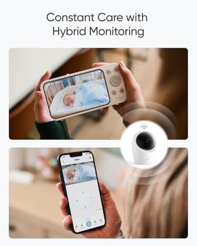 eufy Security Baby Monitor E20 with 2K HD Camera, 5'' 720p Display, Hybrid Wi-Fi & No Wi-Fi Connection, Pan-Tilt, 4X Zoom, Portable Camera with Built-in Battery, 24/7 Recording in App, ANR - Image 2