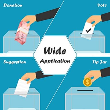 KYODOLED Clear Donation Box for Fundraising with Lock & Sign Holder, Multi-Use Voting and Raffle Box, Tip Jar, Secure Storage, Durable Plastic, 6.2'' x 4.6'' x 4.0'' - Image 8