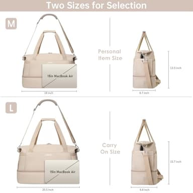 ETRONIK Gym Bag for Women, 47L Carry On Travel Duffel Bag with Shoes Compartment, Weekender Overnight Bag with Wet Pocket & USB Charging Port for Women, Travel, Gym, Weekend, Large Size (Khaki) - Image 4