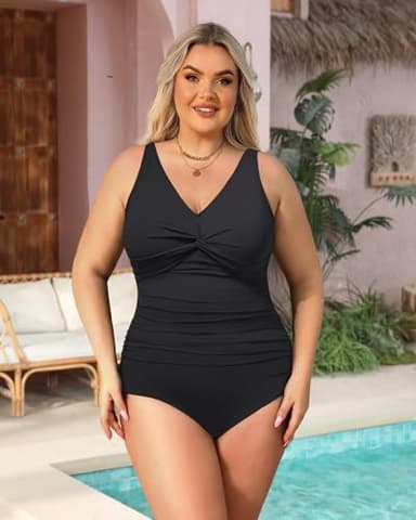 Holipick Black Women Tummy Control One Piece Swimsuit - Push Up Bathing Suit Full Coverage Slimming Swimwear S - Image 7